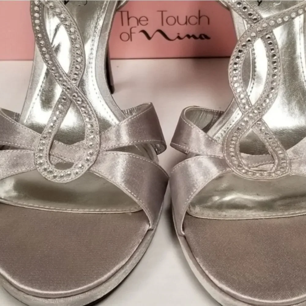 Nina Women's Metallic Silver Heels